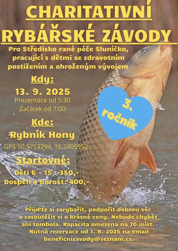 Charitativní rybářské závody Rybník Hony 2025